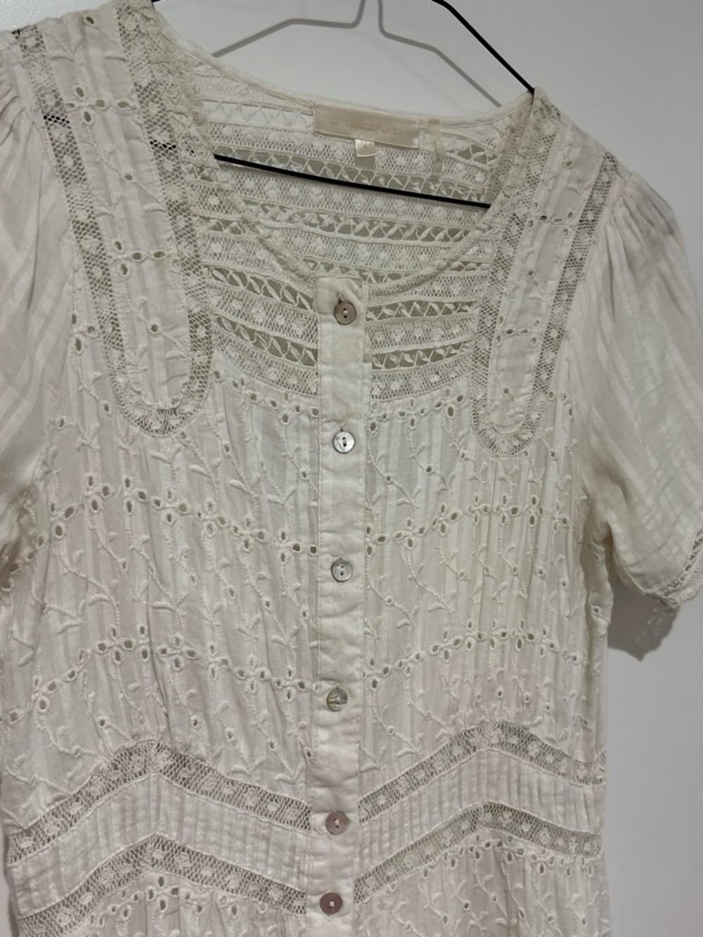 LoveShackFancy Ivory Lace Button-Front Maxi Dress - Picture 3 of 3